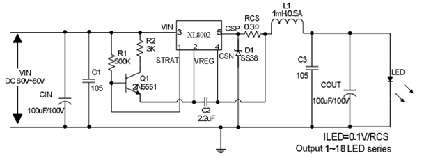 XL8002 XL8002E1 XLSEMI 寬電壓輸入 高效率恒流驅(qū)動(dòng) LED驅(qū)動(dòng) 機(jī)車(chē)燈驅(qū)動(dòng) AR111射燈驅(qū)動(dòng) 機(jī)車(chē)燈電源 洗墻燈驅(qū)動(dòng)電源 路燈驅(qū)動(dòng)